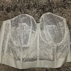 Elegant Lace Bustier in White